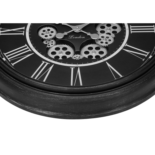 Monarch Specialties I 9072 - Clocks, 23" Round, Gear Mechanism, Wall Clock, Black, Transitional