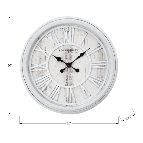 Monarch Specialties I 9043 - Clocks, 20" Round, Wall Clock, Grey, Transitional