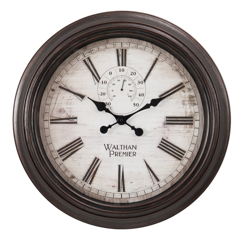 Monarch Specialties I 9040 - Clocks, 20" Round, Wall Clock, Brown, Transitional