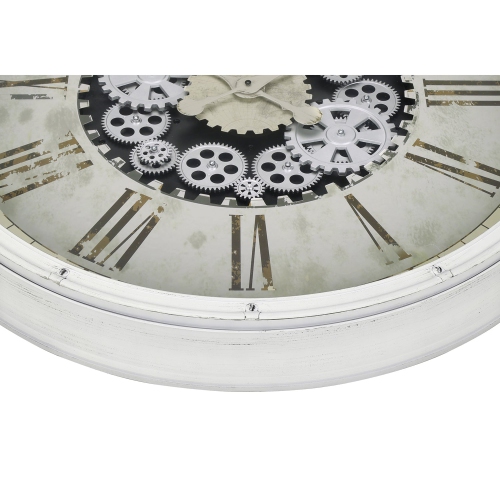 Monarch Specialties I 9033 - Clocks, 30" Round, Gear Mechanism, Large Oversized, Wall Clock, White, Transitional