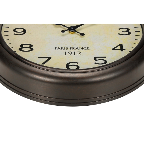 Monarch Specialties I 9080 - Clocks, 16" Round, Wall Clock, Antique Brown, Transitional