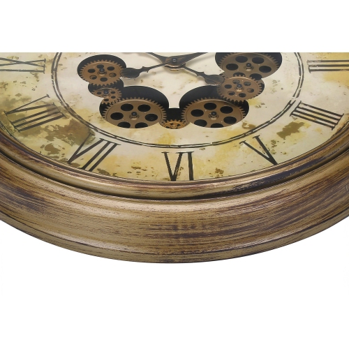 Monarch Specialties I 9071 - Clocks, 23" Round, Gear Mechanism, Wall Clock, Antique Brown, Transitional