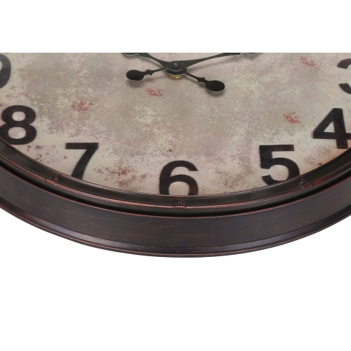 Monarch Specialties I 9054 - Clocks, 20" Round, Wall Clock, Antique Brown, Transitional