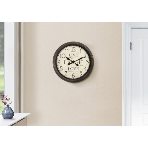 MONARCH SPECIALTIES  I 9085 - Clocks, 16" Round, Wall Clock, Antique Brown, Transitional
