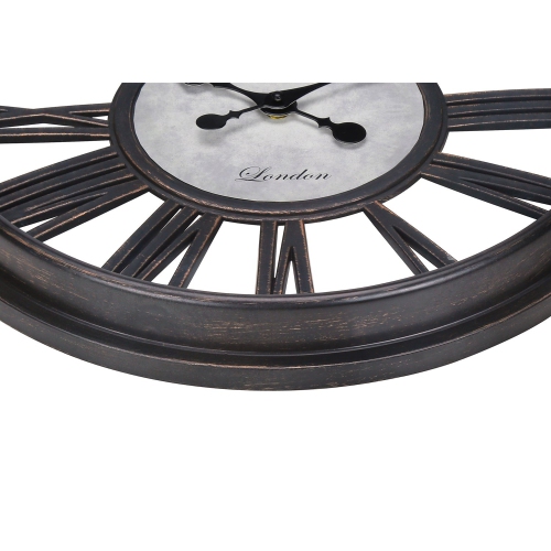 Monarch Specialties I 9093 - Clocks, 18" Round, Wall Clock, Antique Black, Transitional