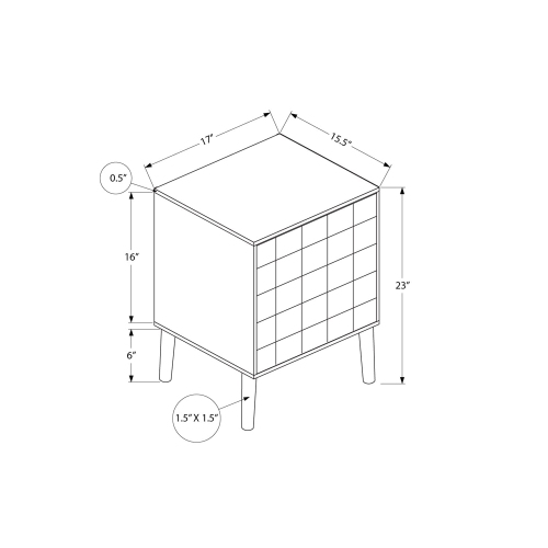 Monarch Specialties I 2788 - Accent Table, End, Side Table, Small, Storage, Lamp, Walnut Laminate, Modern