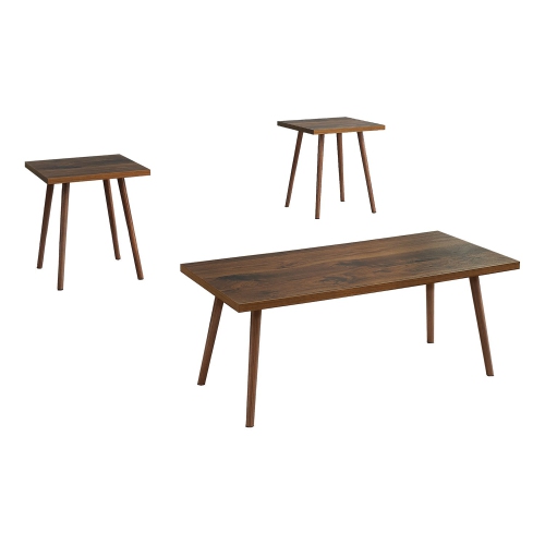 Monarch Specialties I 7899P - Table Set, 3pcs Set, Accent, Coffee, End, Living Room, Dark Walnut, Contemporary, Modern