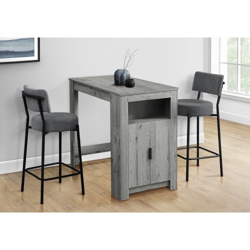 Monarch Specialties I 1204 - Dining Table, 48" Rectangular, Counter Height, Kitchen, Small, Storage, Grey Laminate, Contemporary, Modern