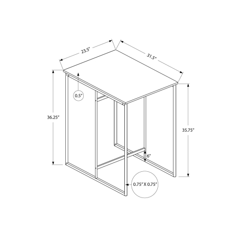 Monarch Specialties I 1240 - Dining Table, 32" Rectangular, Counter Height, Small, Laminate Top, Kitchen, Black Laminate, Black Metal, Contemporary,