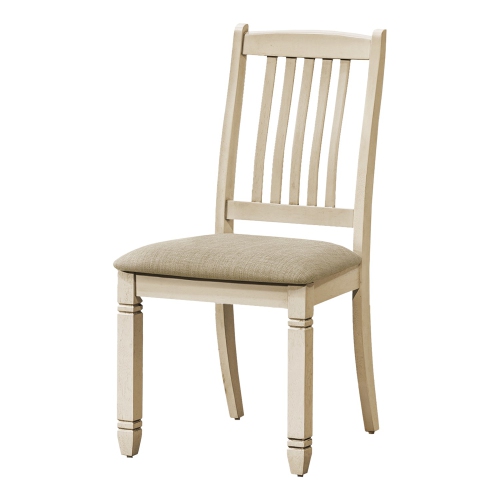 Monarch Specialties I 1265 - Dining Chair, 38" Height, Set Of 2, Side, Upholstered, Kitchen, Dining Room, Antique White, Beige Linen Look,