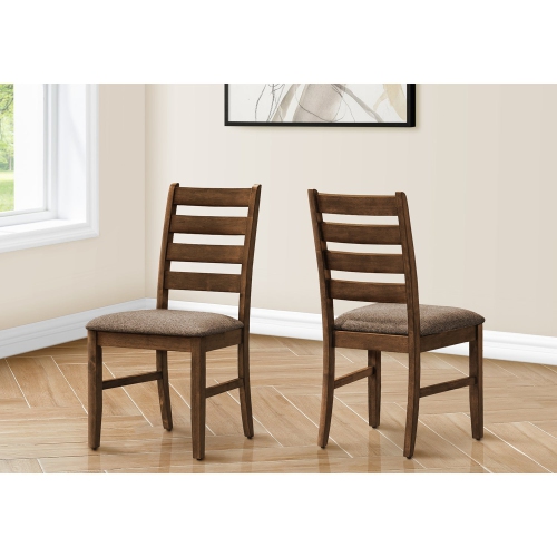 Monarch Specialties I 1355 – Chaise de salle à manger, hauteur de 38&nbsp;po, salle à manger, cuisine, ensemble de 2, Côté, revêtement en tissu brun,