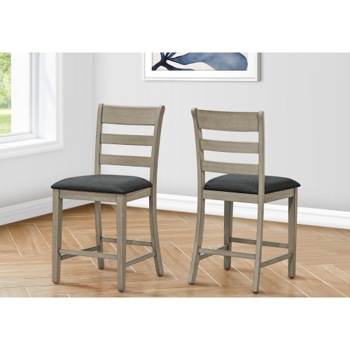 Monarch Specialties I 1382 - Dining Chair, 44" Height, Counter Height, Dining Room, Kitchen, Set Of 2, Upholstered, Side, Transitional