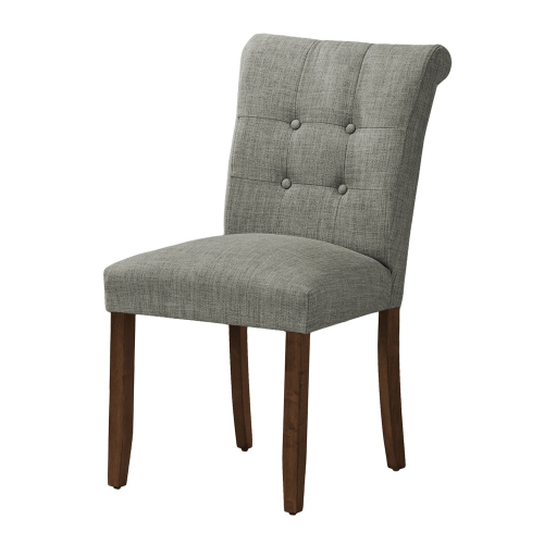 Monarch Specialties I 1218 - Dining Chair, 38" Height, Set Of 2, Upholstered, Dining Room, Side, Kitchen, Grey Fabric, Walnut Wood Legs, Modern