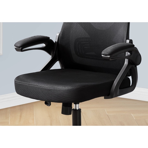Monarch Specialties I 7334 - Office Chair, Adjustable Height, Ergonomic, Swivel, Work, Black Metal, Black Mesh, Contemporary, Modern
