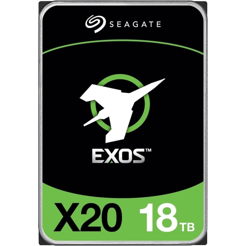 Seagate ST18000NM003D 18TB Exos X20 SATA Hard Drive, 3.5" HDD, SATA 6Gb/s, 7200rpm, 256MB Cache, 512E, 4.16ms, NCQ