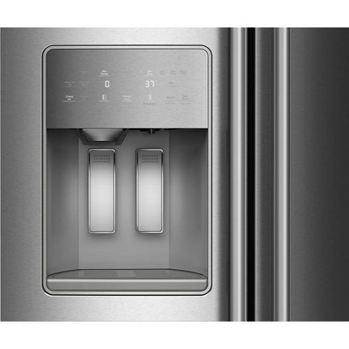 Réfrigérateur congélateur juxtaposé 36 po 20,6 pi³ avec distributeur d'eau et de glace de KitchenAid - Inox résistant aux traces de doigts
