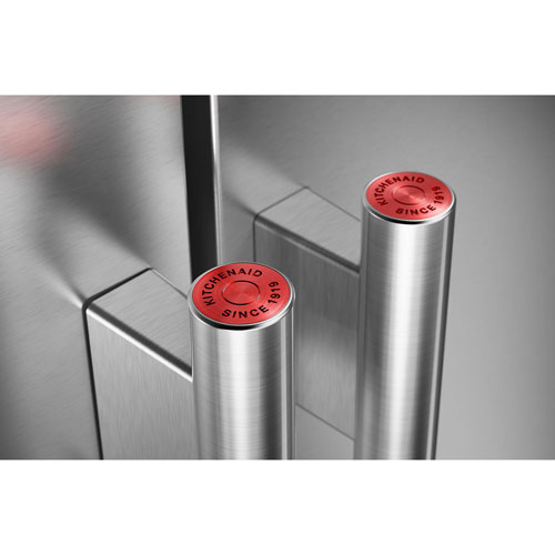 Réfrigérateur congélateur juxtaposé 36 po 20,6 pi³ avec distributeur d'eau et de glace de KitchenAid - Inox résistant aux traces de doigts