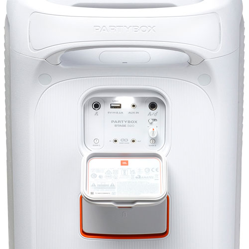 Haut-parleur de fête portatif PartyBox Stage 320 de JBL - Blanc