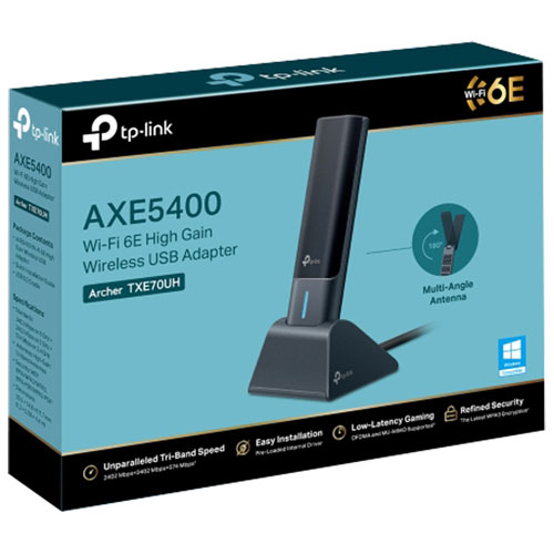 TP-Link Archer Wireless AXE5400 Wi-Fi 6E USB 3.0 Adapter (TXE70UH)