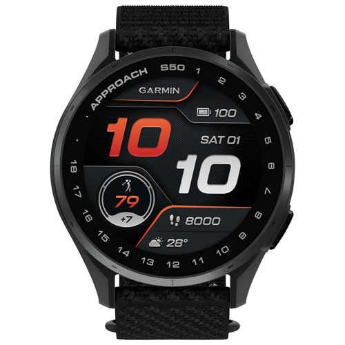 Garmin Approach S50 45mm AMOLED GPS Golf Smartwatch - Black