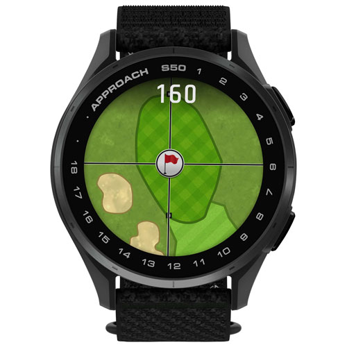 Montre de golf intelligente GPS AMOLED de 45 mm Approach S50 de Garmin - Noir