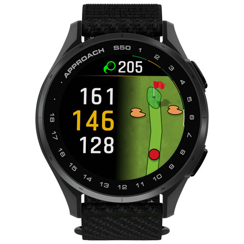 Montre de golf intelligente GPS AMOLED de 45 mm Approach S50 de Garmin - Noir