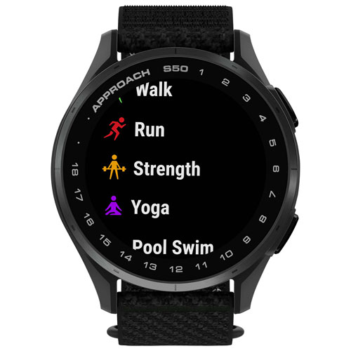 Montre de golf intelligente GPS AMOLED de 45 mm Approach S50 de Garmin - Noir