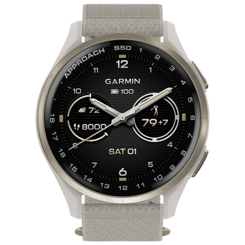 Montre de golf intelligente GPS AMOLED de 45 mm Approach S50 de Garmin - Ivoire