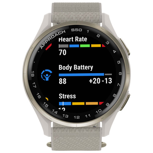 Montre de golf intelligente GPS AMOLED de 45 mm Approach S50 de Garmin - Ivoire