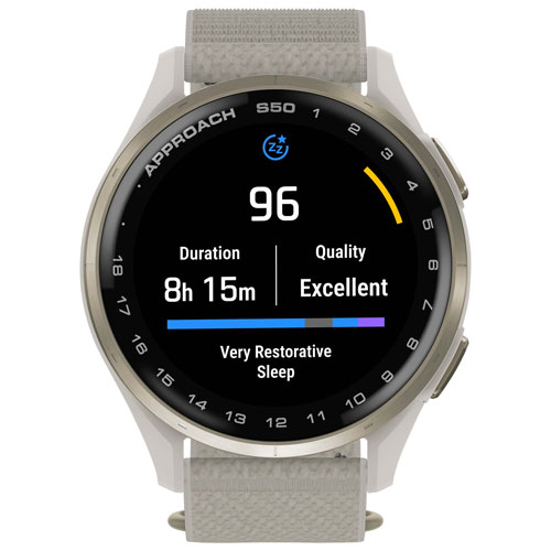 Montre de golf intelligente GPS AMOLED de 45 mm Approach S50 de Garmin - Ivoire