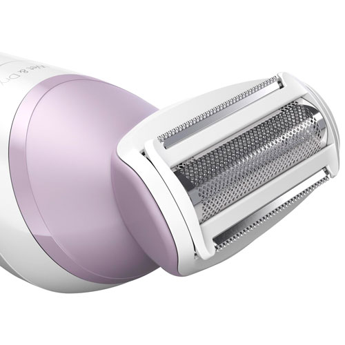 Rasoir électrique féminin pour peau sèche/humide série 6000 de Philips - Blanc/Rose