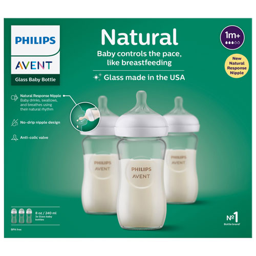 Philips Avent Glass Natural 8 oz. Baby Bottle Set - 3 Pack