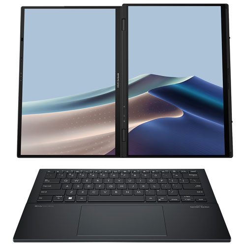 Portable à écran tactile 2-en-1 de 14 po Zenbook DUO d'ASUS avec IA - Gris encrier (Core Ultra 9 d'Intel/RAM 32 Go/SSD 1 To/Win 11)