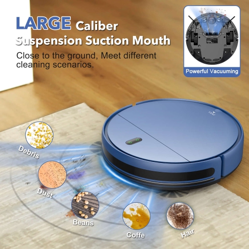 Teendow 4500Pa Robot Vacuum & Mop,Robotic Vacuum Cleaner with APP/Voice Control,120 Mins Runtime,Auto-Charge,for Hardwood Floor,Carpet and Pet