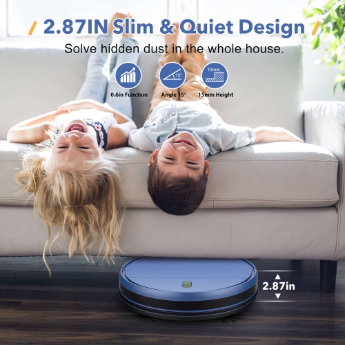 Teendow 4500Pa Robot Vacuum & Mop,Robotic Vacuum Cleaner with APP/Voice Control,120 Mins Runtime,Auto-Charge,for Hardwood Floor,Carpet and Pet