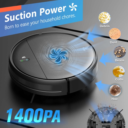 Teendow 4500Pa Robot Vacuum & Mop,Robotic Vacuum Cleaner with APP/Voice Control,120 Mins Runtime,Auto-Charge,for Hardwood Floor,Carpet and Pet