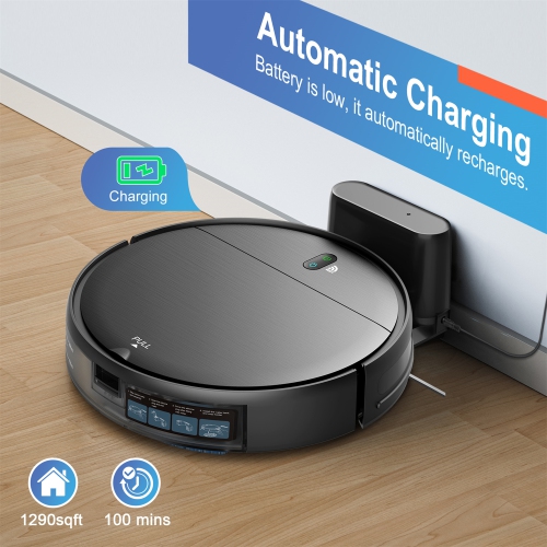 Teendow 4500Pa Robot Vacuum & Mop,Robotic Vacuum Cleaner with APP/Voice Control,120 Mins Runtime,Auto-Charge,for Hardwood Floor,Carpet and Pet