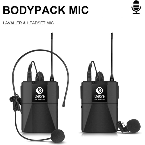 Boîte ouverte - Système de microphone sans fil 4 canaux UHF Pro de D Debra avec micro-cravate portatif sans fil