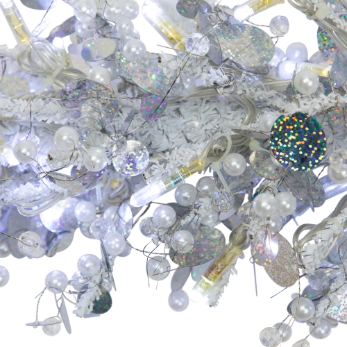 LED Lighted Commercial Manhattan Lightspray Christmas Swag - 9' - Silver