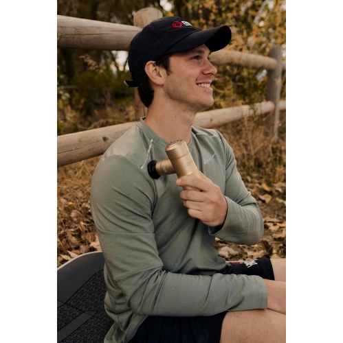 ROLL Recovery R1 Percussion Massage Gun, Full Body Muscle Massage, Rechargeable Battery Powered - Champagne Gold