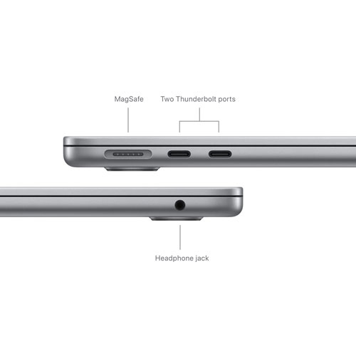 Apple MacBook Air 13.6" w/ Touch ID (2022) - Space Grey (Apple M2 / 16GB RAM / 256GB SSD) English by APPLE - Refurbished condition - Image 4