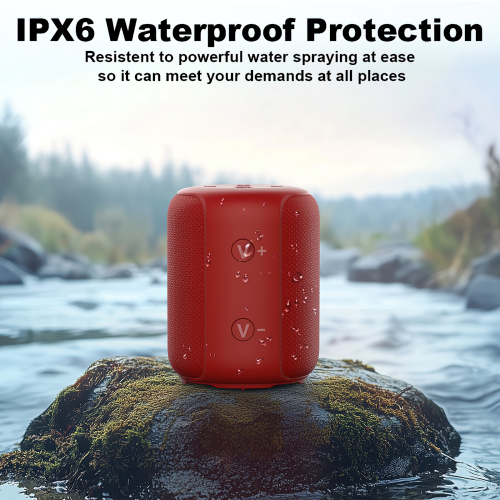 Bobtot Portable Speaker Bluetooth 10W Peak, IPX6 Shower Speaker, 25H Playing Time, Loud and Stereo Sound with Bass, Dual Pairing, Small Bluetooth