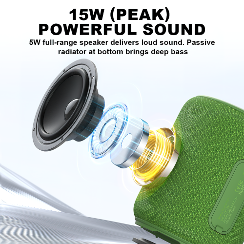 Bobtot Portable Speaker Bluetooth 10W Peak, IPX6 Shower Speaker, 25H Playing Time, Loud and Stereo Sound with Bass, Dual Pairing, Small Bluetooth