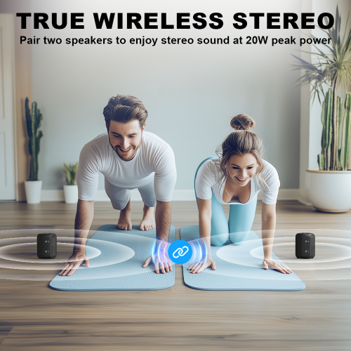 Bobtot Portable Speaker Bluetooth 10W Peak, IPX6 Shower Speaker, 25H Playing Time, Loud and Stereo Sound with Bass, Dual Pairing, Small Bluetooth