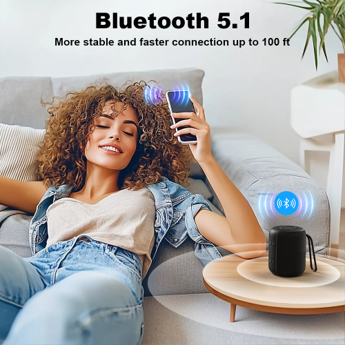 Bobtot Portable Speaker Bluetooth 10W Peak, IPX6 Shower Speaker, 25H Playing Time, Loud and Stereo Sound with Bass, Dual Pairing, Small Bluetooth