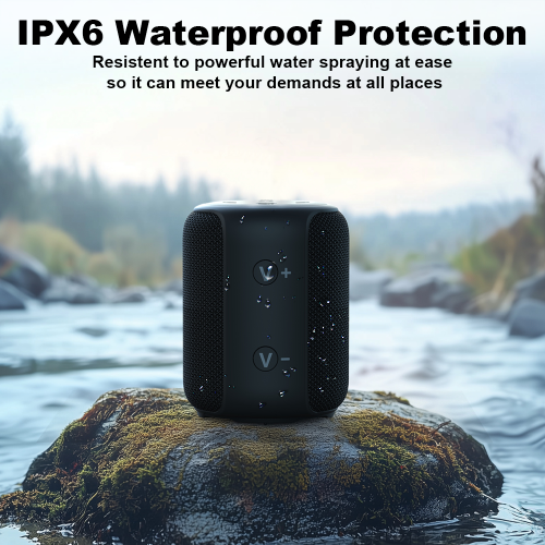 Bobtot Portable Speaker Bluetooth 10W Peak, IPX6 Shower Speaker, 25H Playing Time, Loud and Stereo Sound with Bass, Dual Pairing, Small Bluetooth