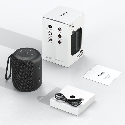Bobtot Portable Speaker Bluetooth 10W Peak, IPX6 Shower Speaker, 25H Playing Time, Loud and Stereo Sound with Bass, Dual Pairing, Small Bluetooth