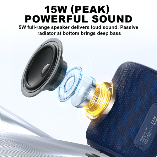 Bobtot Portable Speaker Bluetooth 10W Peak, IPX6 Shower Speaker, 25H Playing Time, Loud and Stereo Sound with Bass, Dual Pairing, Small Bluetooth
