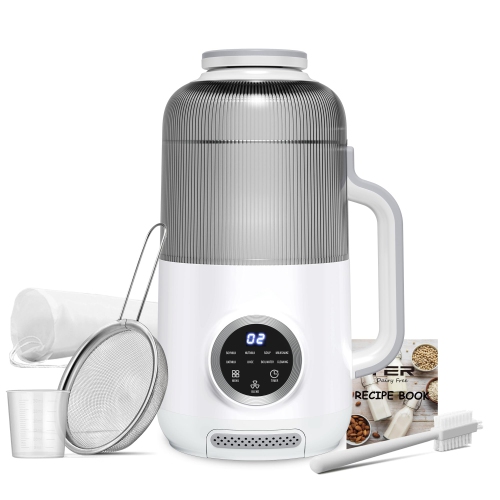 GlowWise 10-in-1 Nut Milk Maker, 40oz Blender Homemade Almond, Oat, Soy, Coconut milk, Juice & Soup, Electric Bean Milk Machine with Delay