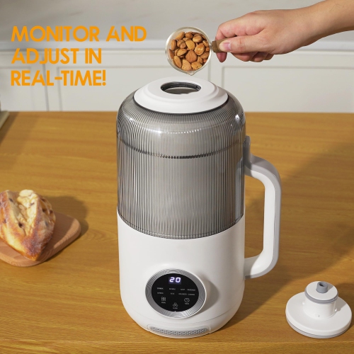 GlowWise 10-in-1 Nut Milk Maker, 40oz Blender Homemade Almond, Oat, Soy, Coconut milk, Juice & Soup, Electric Bean Milk Machine with Delay